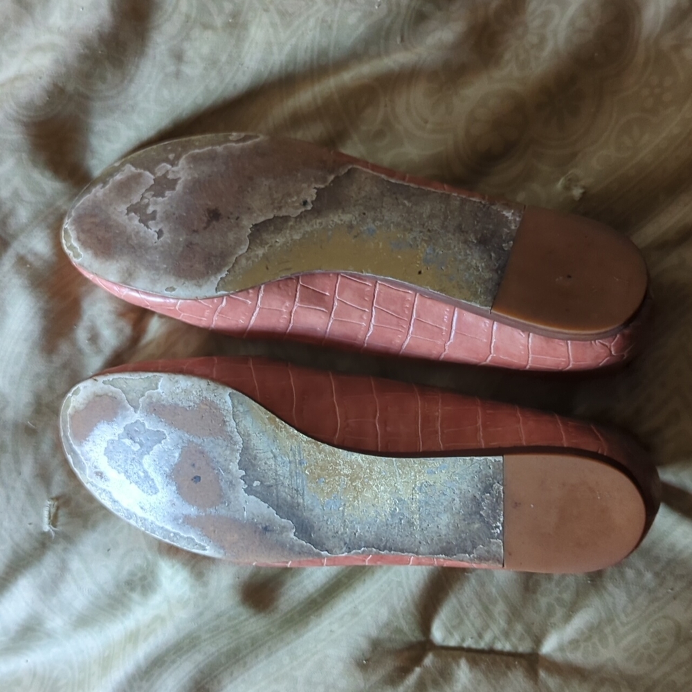 Stella McCartney Pink Croc-Embossed Ballet Flats - Picture 2 of 4